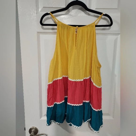 Lane Bryant Multi-Color Classic Halter-Neck Tiered Tank in Size 20 - Picture 9 of 11